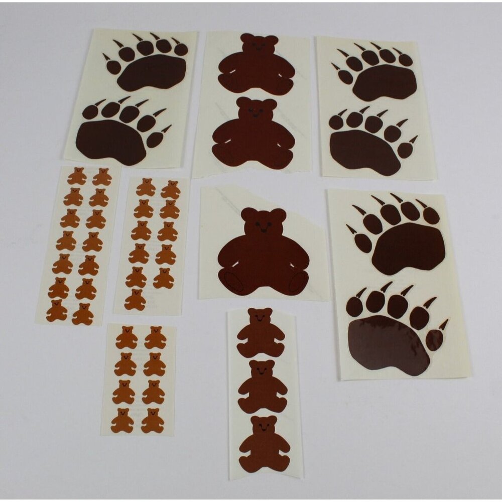 Vintage LOT 1980's Mrs Grossman's Stickers Teddy Bear Paw Print - Picture 1 of 13